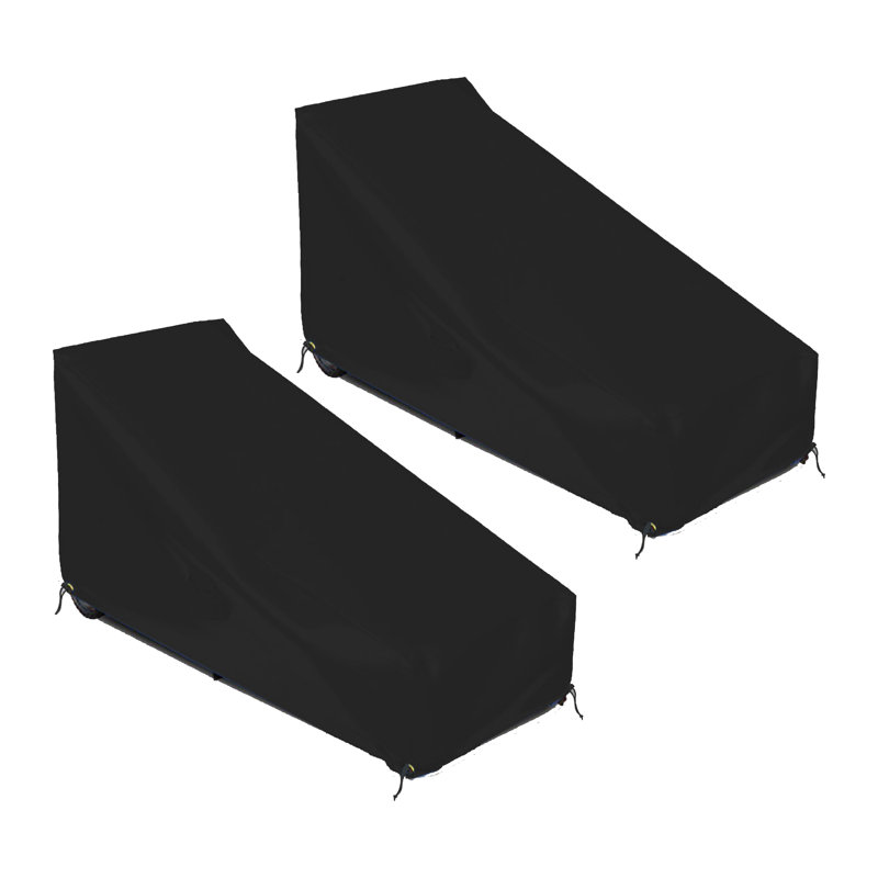 Kibby Water Resistant Outdoor Patio Chaise Lounge Cover, UV Resistant, Fade Resistant Heavy Duty Patio Furniture Cover, Black