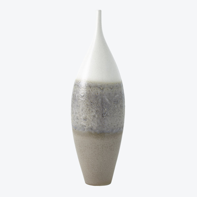 Cream Rises Vase, 30" H x 5" W x 9" D