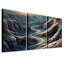 «Winding River Through Layered Blue and Tan Rock Canyons», ensemble de 3 toiles murales-133444384