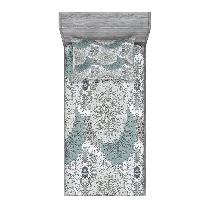 Microfiber Sheet Set, Twin, Floral 1