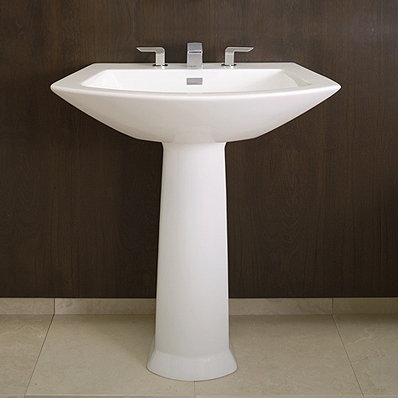 Soiree Ceramic 34" Pedestal Bathroom Sink with Overflow