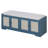 Rustic Storage Bench Multifunctional Wood Entryway Shoe Bench With Removable Cushion, Woven Rattan Doors & Adjustable Shelves For Hallway, Living Room (Antique Navy+Beige )-1175618483