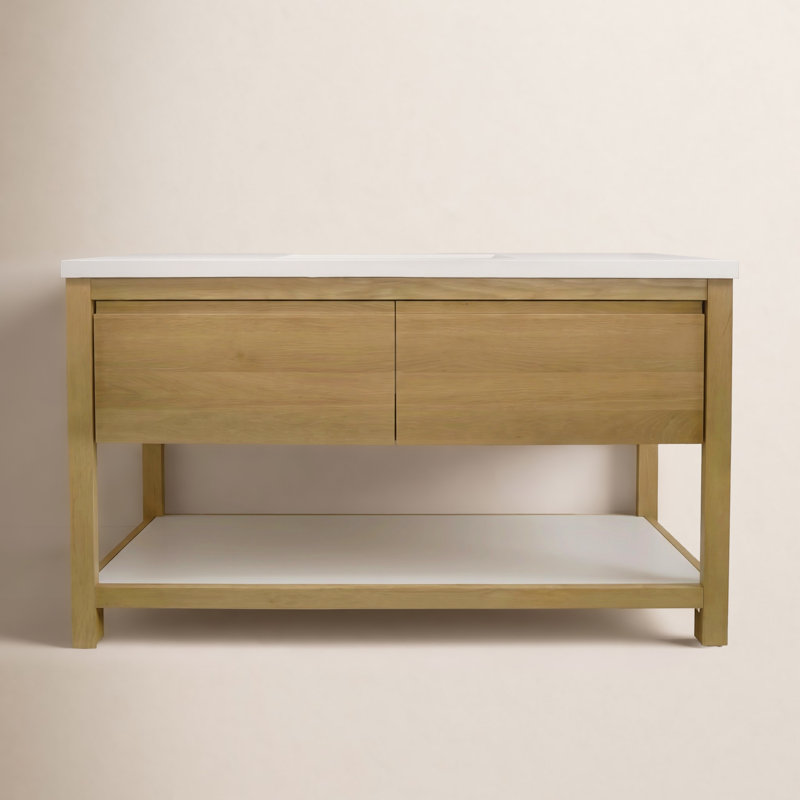 Ensemble de meuble-lavabo simple 49 po Solace, Perle, Chêne lever de soleil