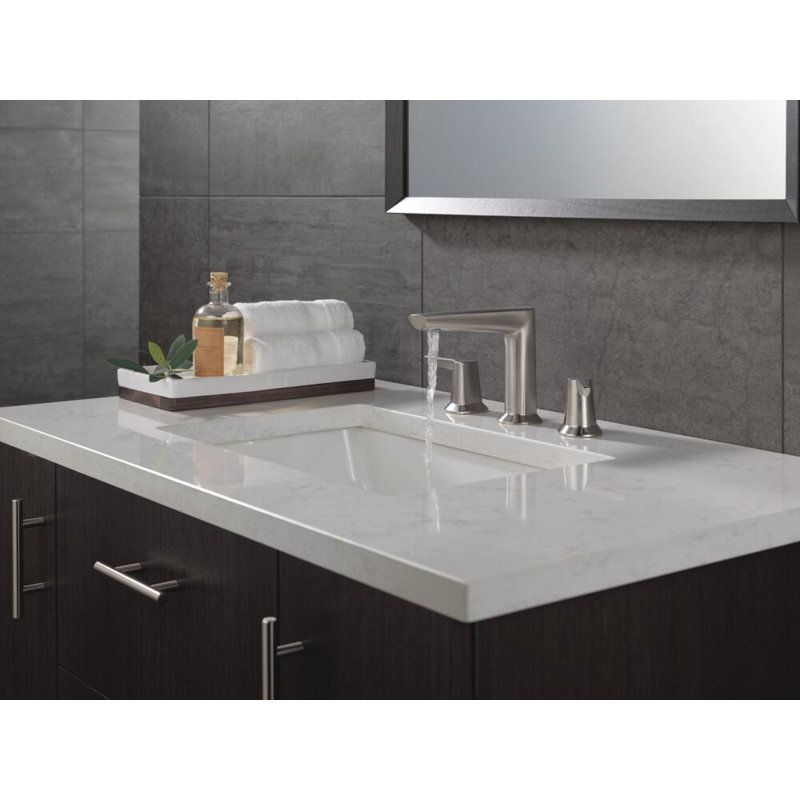 Galeon Widespread Bathroom Faucet with Drain Assembly, Lumicoat Stainless