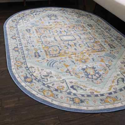 Tapis oriental bleu ciel Joshette