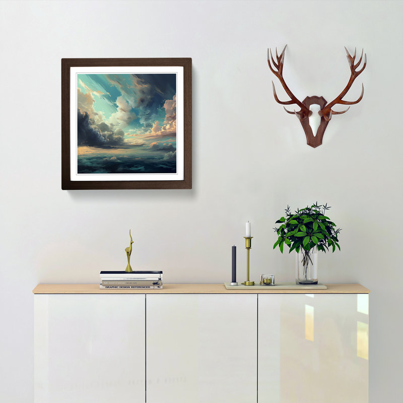 Cloudy Sky Digital No.8 - Framed Print, Walnut