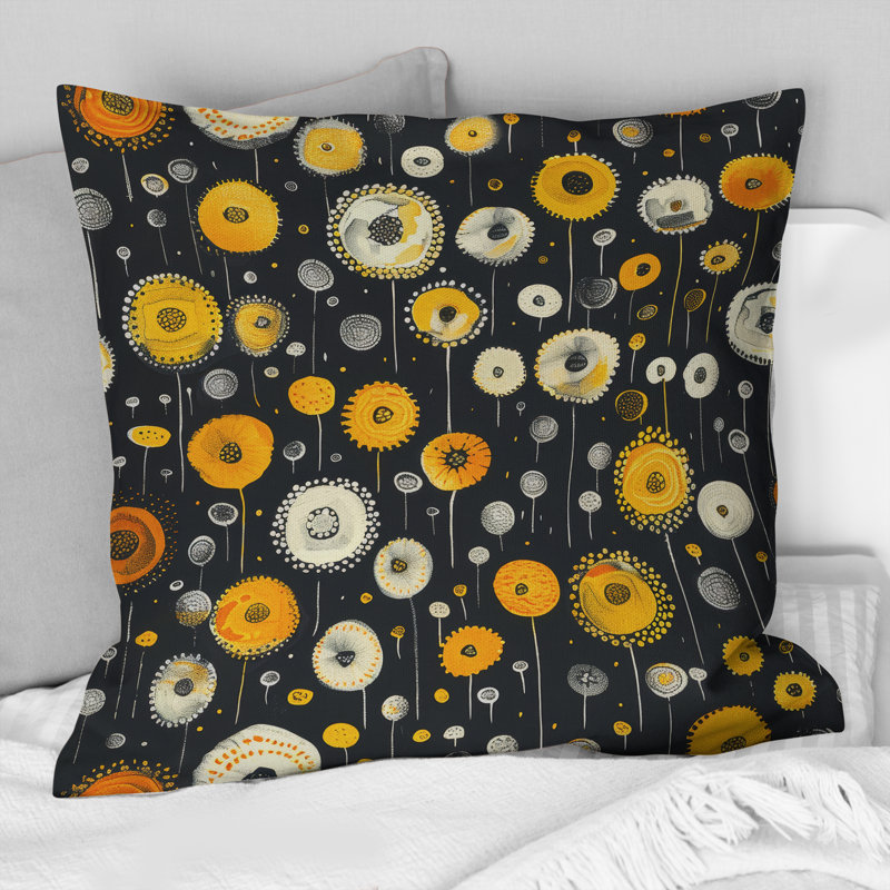 Coussin décoratif Floral, H 16 po x l 16 po
