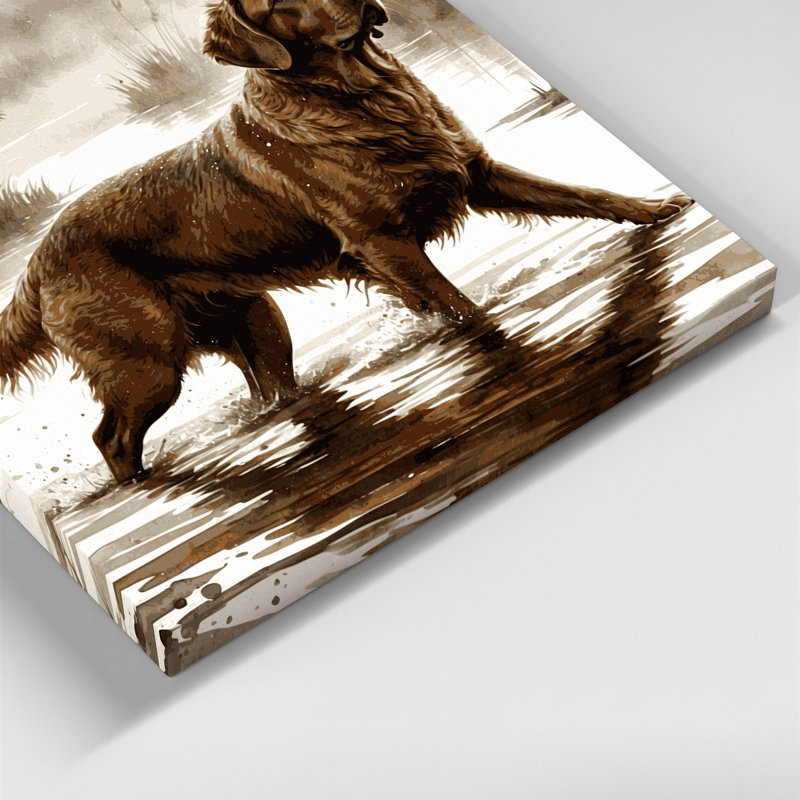 Chiens sur toile grise Chesapeake Bay Retriever, H 24 po x l 36 po