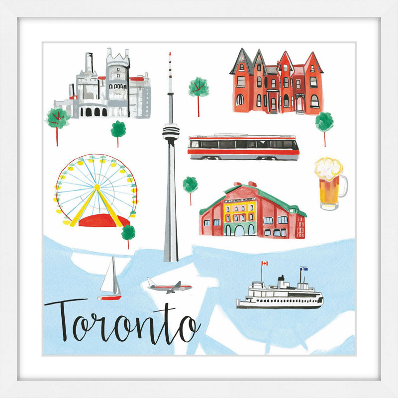 « toronto » par molly rosner, reproduction d’art encadrée, H 18 po x l 18 po