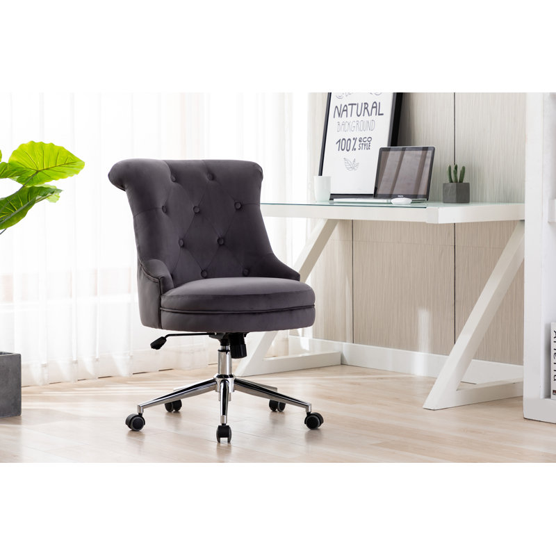 Wynnie Velvet Task Chair, Gray