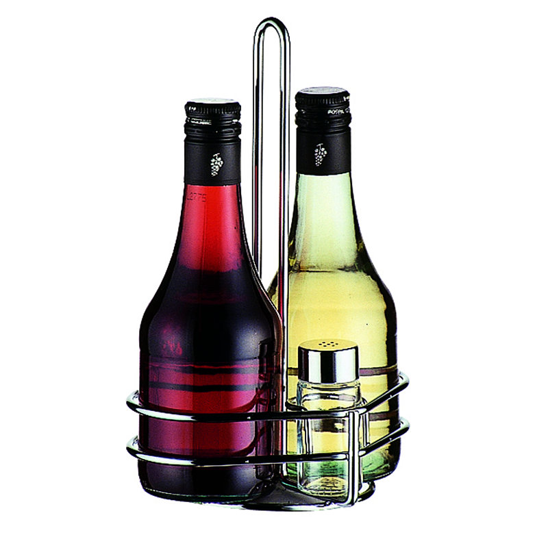 Menu & Banquet Round Basket for Aromatic Condiments with 2 Compartments 6.88" - 6 Pieces - Stainless Steel