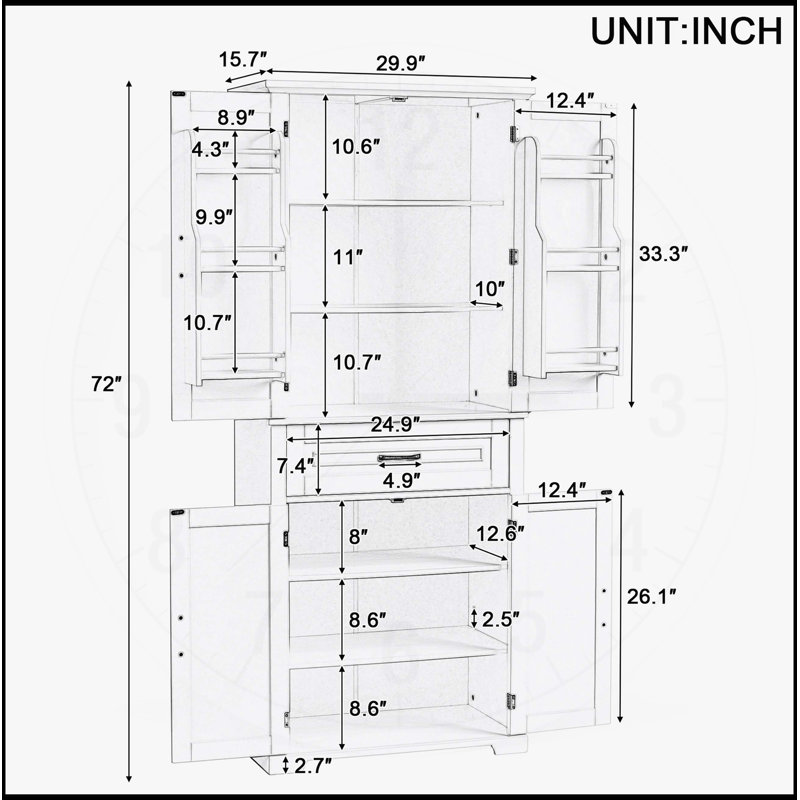 Versatile Bathroom Cabinet With Multiple Compartments And Adjustable Shelf For Optimal Storage, Gray