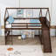 Lit mezzanine avec glissade, armoires de rangement et étagères-2075053039-2075053009