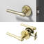 Levier de porte d'intimité Zen pour chambre à coucher (salle de bain) - Style minimaliste élégant en or champagne brossé-125873622