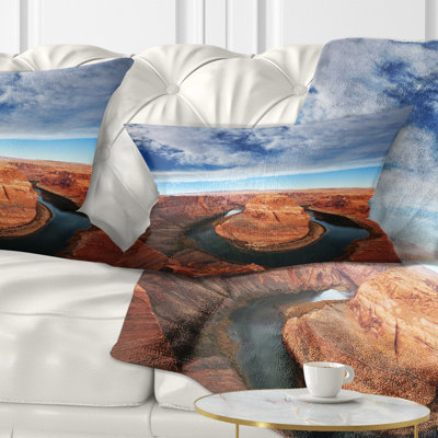 Horse Horse Bend sous le soleil de midi - Coussin imprimé paysage