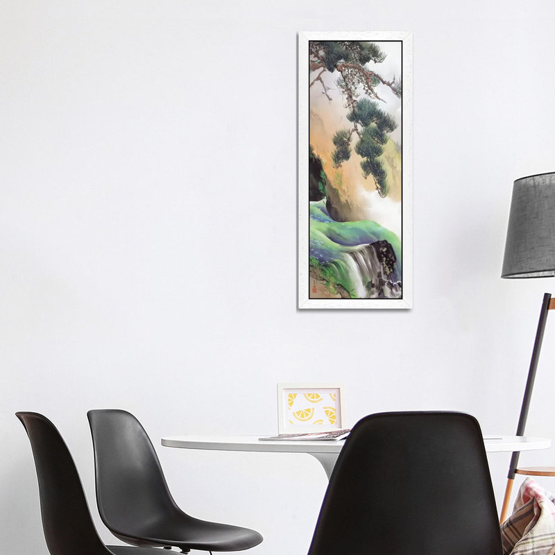 Spring of Mountain 1 Piece Panoramic Painting on Canvas, 121.92 cm H x 40.64 cm W, White Floater Framed