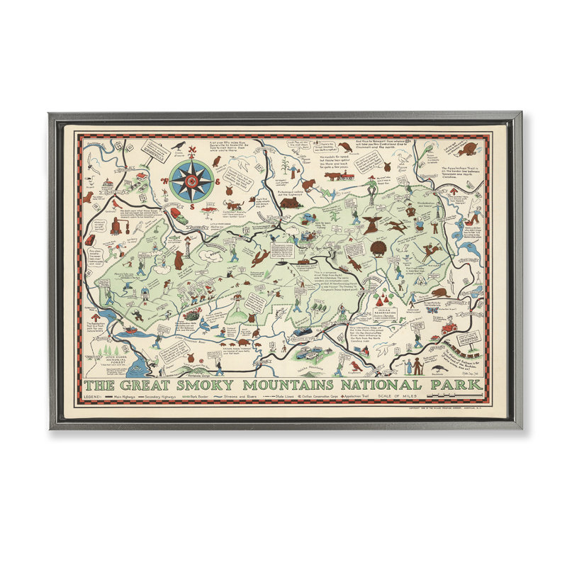 Toile flottante encadrée Great Great Smoky Mountains par Stellar Design Studio, Cadre flottant gris lustré, H 17 po x l 25 po