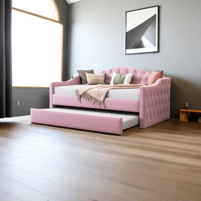 Bemelle Upholstered Velvet Daybed with Trundle Bed
