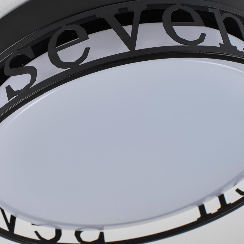 Plafonnier encastré moderne à DEL 3 couleurs, découpe de lettres noires 12 po pour garde-robe de couloir de chambre à coucher