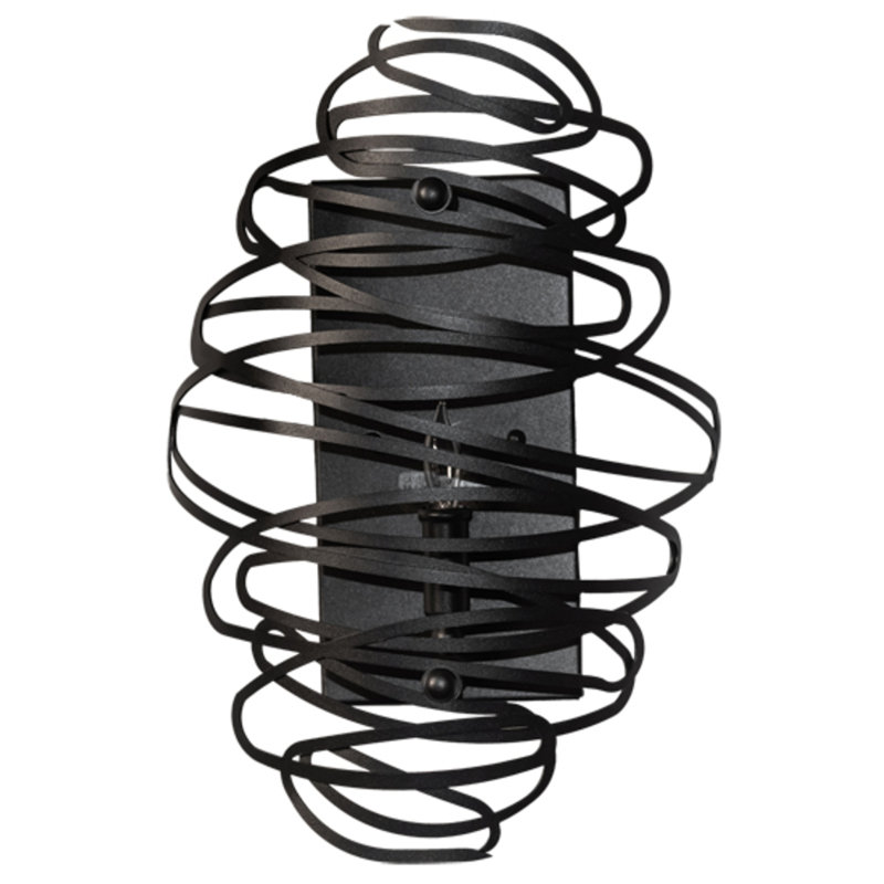 Cyclone 1 - Light Candle Wall Light, Textured Black