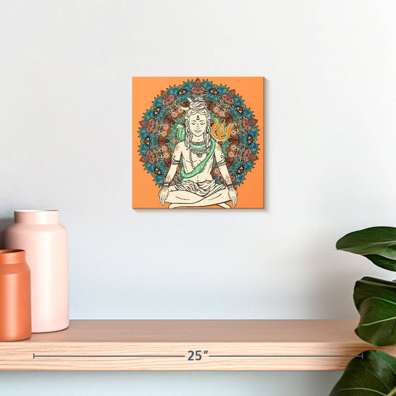 Adella Shiva On Mandala, 10" H x 10" W