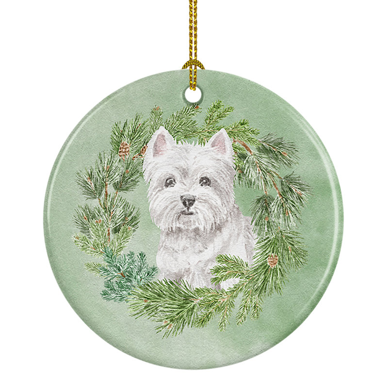 Ornement suspendu en céramique West Highland Terrier