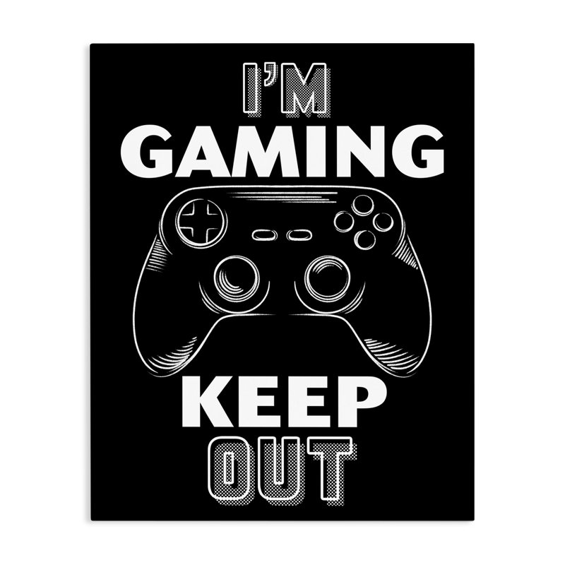 «I'm Gaming Keep Out Canvas», conception par Marcus Prime, H 30 po x l 24 po
