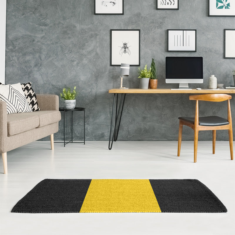 Tapis jaune/noir, Rectangle 3 pi x 5 pi
