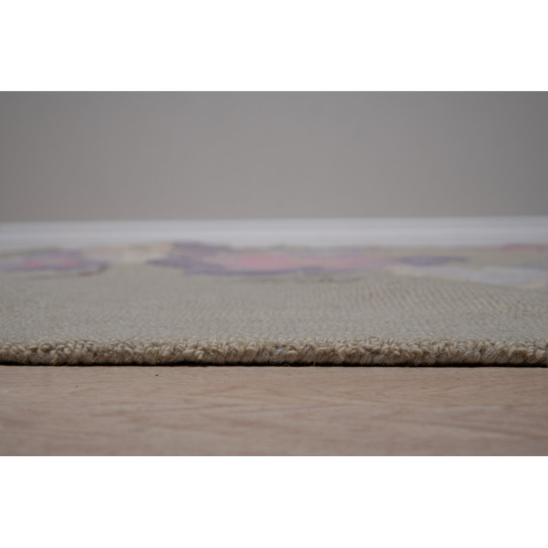 Rustic Elena Gray Hand Tufted Wool Rug, Rectangle 5' x 8'