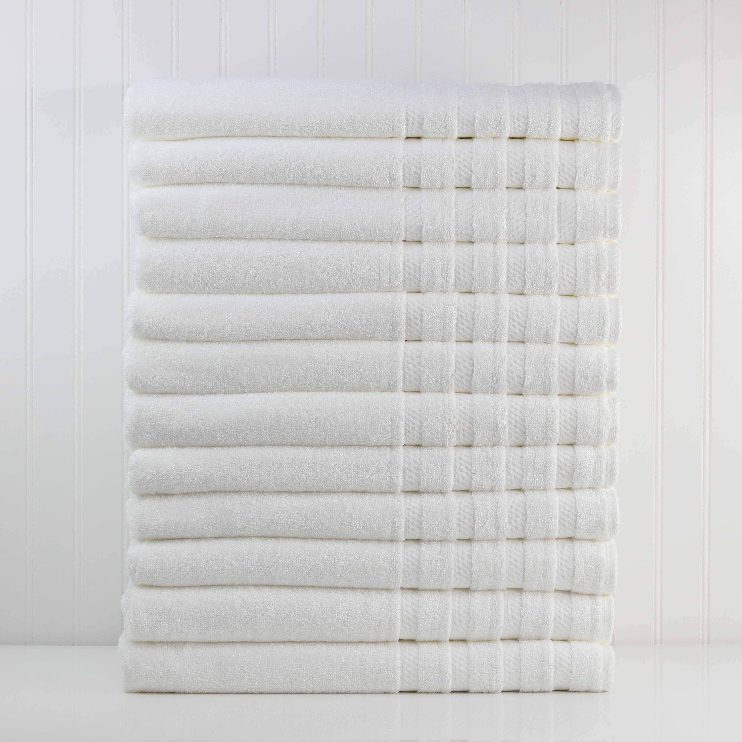 1888 Mills | Premier Terry |Bath Linen | White And Beige | 24 - 300 Per  Pack Item