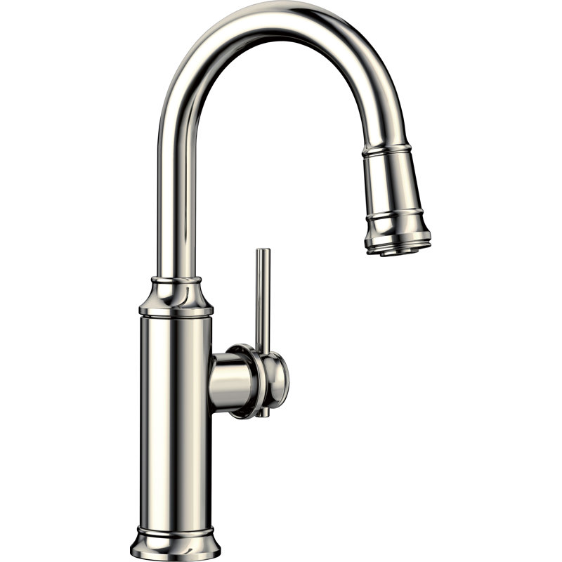 Empressa Pull-Down Bar Faucet, Polished Nickel