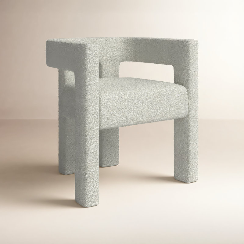Cedernier Boucle Dining Armchair, Cream