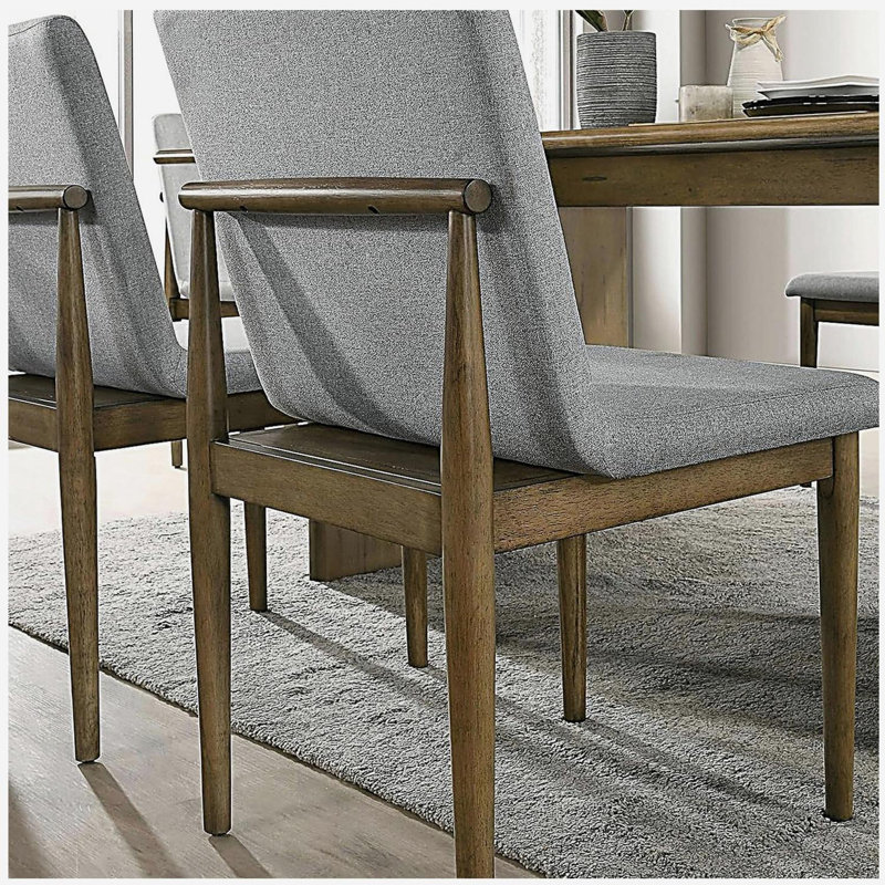 Ensemble de 2 chaises d'appoint en tissu gris clair Natural Tone