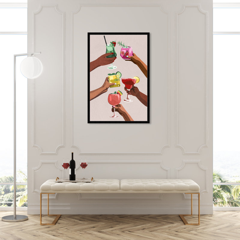 Rappelez-vous ceci - peinture encadrée sur papier, H 45 po x l 30 po x P 1,75 po, Cadre noir