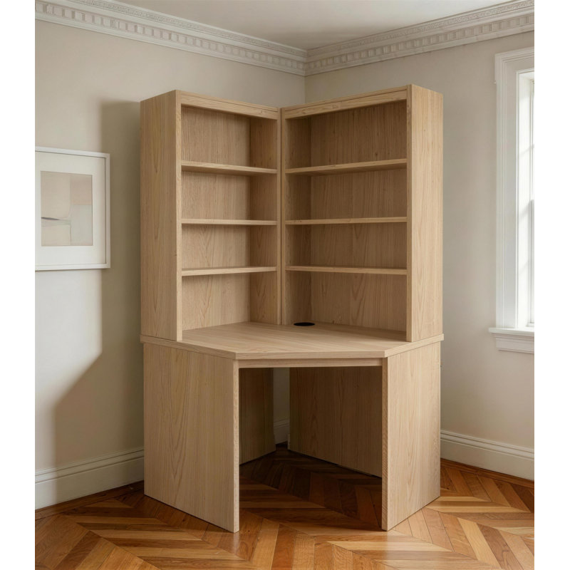 Haajar Corner Writing Desk, Natural