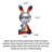 Chrome Red Blue Gradient Bunny Sculpture