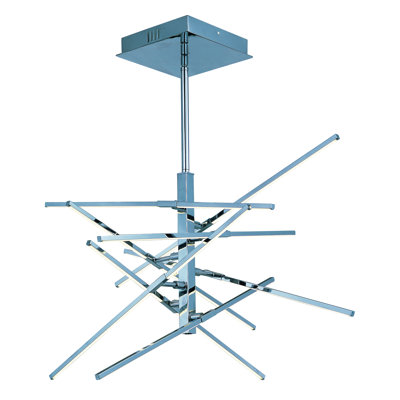 Lustre linéaire spoutnik 8 lumières moderne avec accents de cristal Brockett