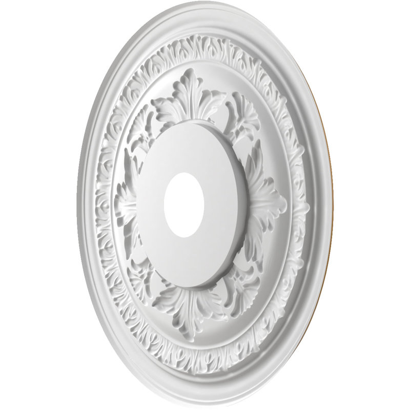 EnduraForm PVC Baltimore Thermoformed Ceiling Medallion, 22"OD x 3 1/2"ID x 1"P (Fits Canopies up to 7 3/4"), Metallic Gold Rush