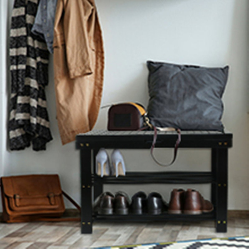 4 Pair Shoe Rack, Dark Brown