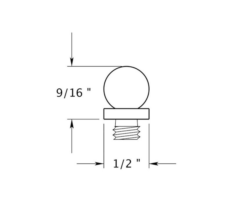 Ball Tip Door Hinge, Black