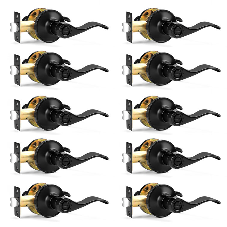 Privacy Door Lever with Round Rosette Keyless Lock