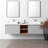 Shelley 72'' Natural Walnut Plywood Double Bathroom Vanity with Engineered Solid Surface Top