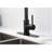 Stainless Steel Kitchen Faucet With Pull Down , Matte Black Finish, 360 Rotating Nozzle, Two Water Output Modes, Convenient Temperature & Flow Management Faucet, Steel, Black, Rotatable Settings,-1102239272