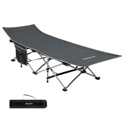 KingCamp Folding Portable Outdoor Camping Cot w/ Multi Layer Side Pocket