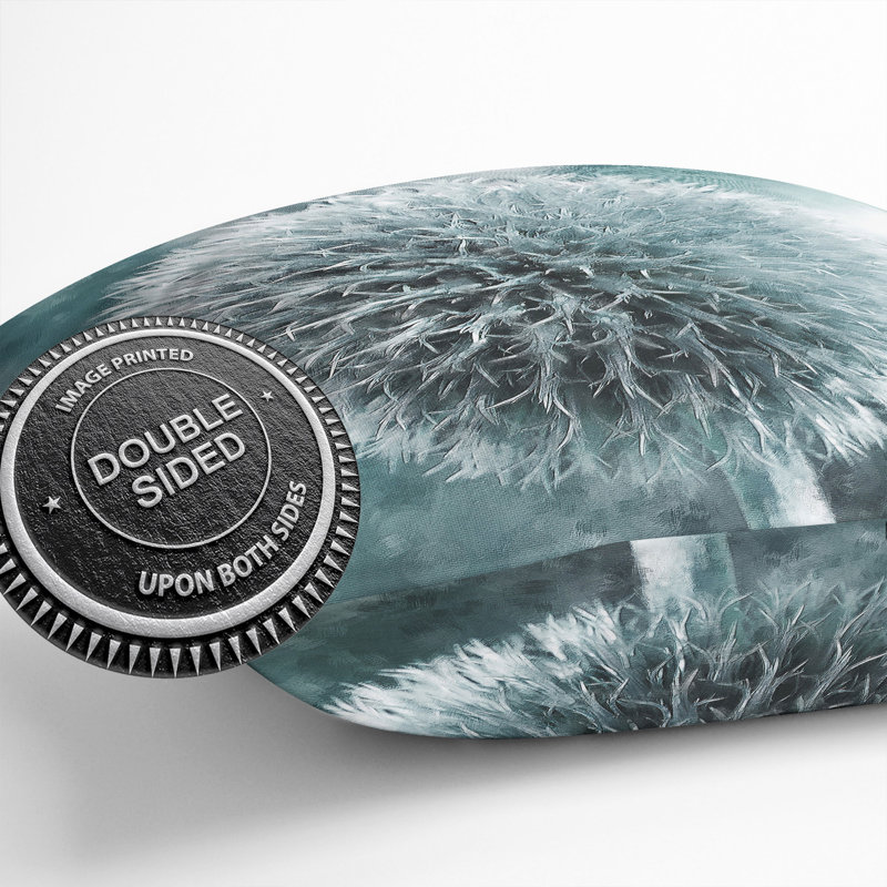 Globe Thistle Painting Cushion with Filling, 55cm H x 55cm W x 20cm D