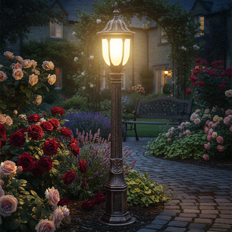 Vintage Globe Outdoor Floor Lamp