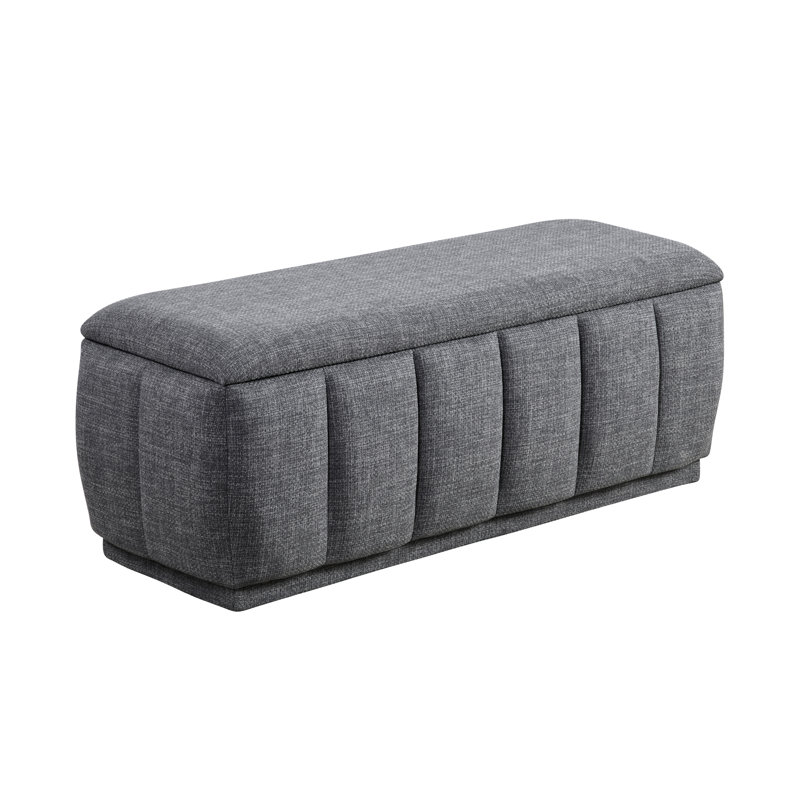 Banc de rangement gris avec contreplaqué et mousse douce