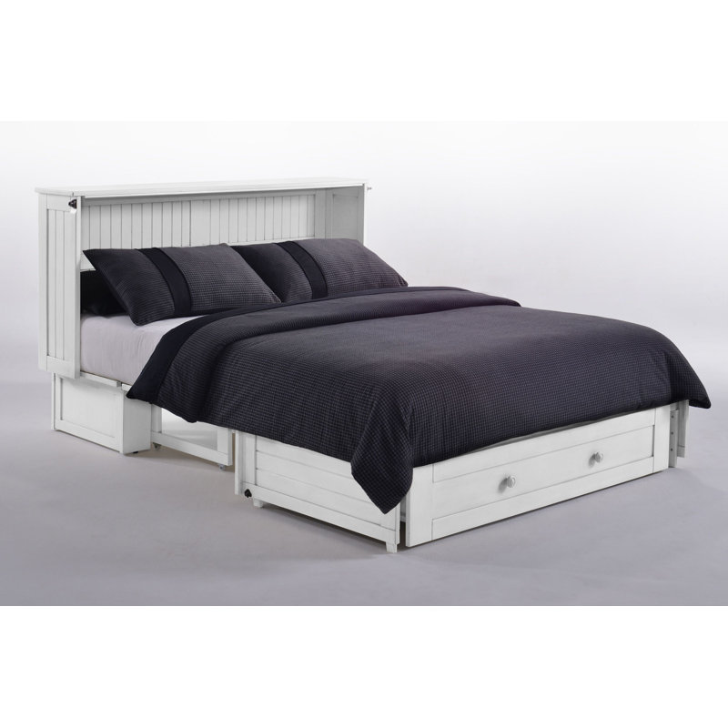 Ruaraidh Solid Wood Murphy Storage Bed, White