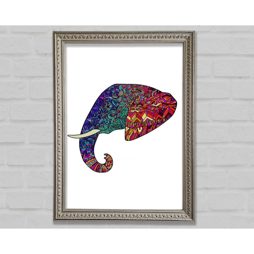 Gerahmtes Wandbild Indian Elephant Head