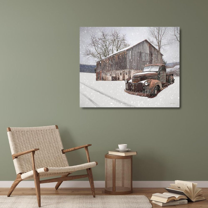 «August Grove® Deiter, Lori Gallery», art sur toile tendue: charme rustique d'hiver, H 28 po x l 34 po